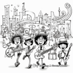 Lively Marching Band Coloring Pages for Music Lovers 3