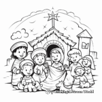 Lively Nativity Play Coloring Pages for Kids 1