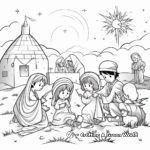 Lively Nativity Play Coloring Pages for Kids 3