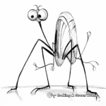 Lively Praying Mantis Action Coloring Pages 1