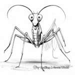 Lively Praying Mantis Action Coloring Pages 4