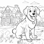 Lively St Bernard Play Scene Coloring Pages 2