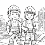 Lively Workers with Tool Belt Coloring Sheets 1