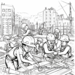 Lively Workers with Tool Belt Coloring Sheets 4
