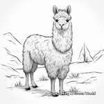 Llama and Unicorn Transformation: Llamacorn Coloring Pages 1