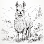 Llama and Unicorn Transformation: Llamacorn Coloring Pages 3