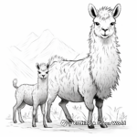 Llama and Unicorn Transformation: Llamacorn Coloring Pages 4