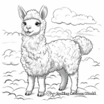 Llamacorn and Rainbow Clouds Coloring Pages 1