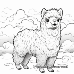 Llamacorn and Rainbow Clouds Coloring Pages 3