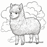 Llamacorn and Rainbow Clouds Coloring Pages 4