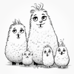 Llamacorn Family Coloring Pages: Parents and Baby 1