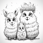 Llamacorn Family Coloring Pages: Parents and Baby 2