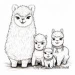 Llamacorn Family Coloring Pages: Parents and Baby 3