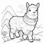 Llamacorn in a Fantasy Land Coloring Pages 3