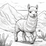 Llamacorn in a Fantasy Land Coloring Pages 4