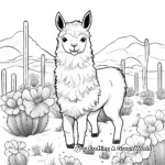Llamacorn in a Flower Field Coloring Pages 1