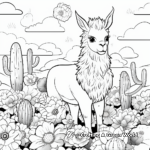 Llamacorn in a Flower Field Coloring Pages 4