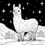 Llamacorn Under The Stars: Night Scene Coloring Pages 4
