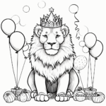 Llamacorn with Balloons: Birthday-Themed Coloring Pages 2