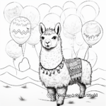 Llamacorn with Balloons: Birthday-Themed Coloring Pages 3