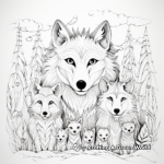 Lovable Wolf Family Portraits Coloring Pages 1