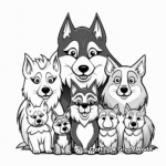 Lovable Wolf Family Portraits Coloring Pages 2