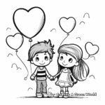 Love Balloons Valentines Coloring Pages 2