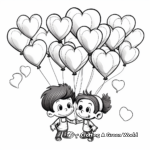 Love Balloons Valentines Coloring Pages 4