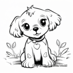 Loveable Kawaii Puppy Coloring Pages 1