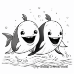 Lovely Couple Whale Coloring Pages 1