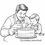 Lovely Dad Cutting the Birthday Cake Coloring Pages 1