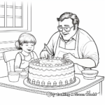 Lovely Dad Cutting the Birthday Cake Coloring Pages 2