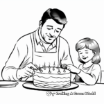 Lovely Dad Cutting the Birthday Cake Coloring Pages 4