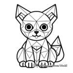 Lovely Geometric Cat Coloring Pages 1