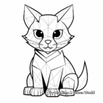 Lovely Geometric Cat Coloring Pages 2
