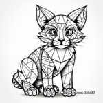 Lovely Geometric Cat Coloring Pages 3