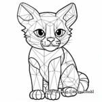 Lovely Geometric Cat Coloring Pages 4