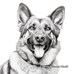 Lovely German Shepherd Portraits: Detailed Coloring Pages 1