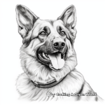 Lovely German Shepherd Portraits: Detailed Coloring Pages 2