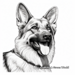 Lovely German Shepherd Portraits: Detailed Coloring Pages 4