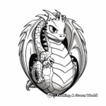 Lovely Heart-Decorated Dragon Egg Coloring Pages 2