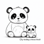 Lovely Mother and Baby Panda Coloring Pages 1