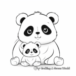 Lovely Mother and Baby Panda Coloring Pages 2