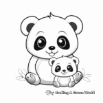 Lovely Mother and Baby Panda Coloring Pages 3