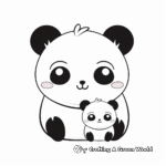 Lovely Mother and Baby Panda Coloring Pages 4