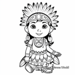 Lovely Native American Coloring Sheets for Kids 4