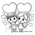 Lovely Valentine Hearts Holiday Coloring Pages for Kids 2