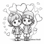 Lovely Valentine Hearts Holiday Coloring Pages for Kids 4