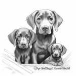Loving Family of Black Labs Coloring Sheets 3