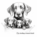 Loving Family of Black Labs Coloring Sheets 4